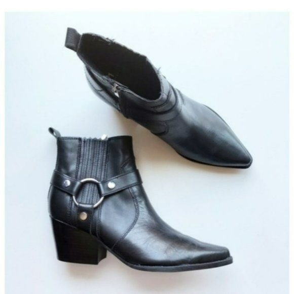 Marc Fisher Shoes - Marc Fisher LTD Halie Leather Ankle Block Heel Boot -8.5
